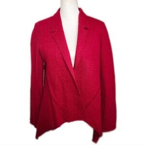 CAbi Style #528 Valentina 100% Wool Blazer, Open Front, Red, Medium